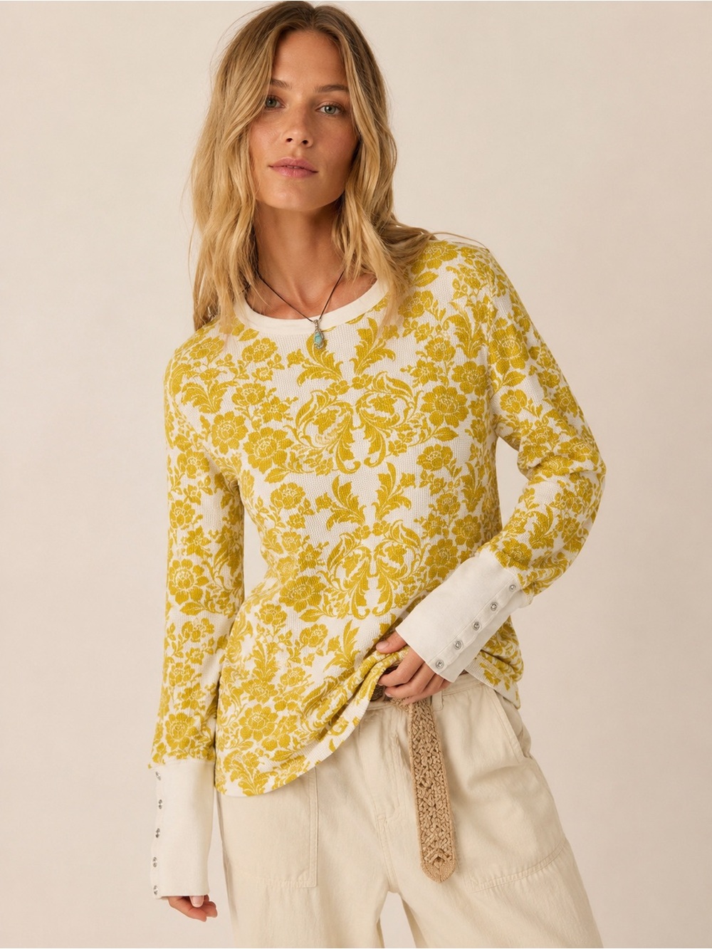 Sundance Yellow Floral Long Sleeve Tee